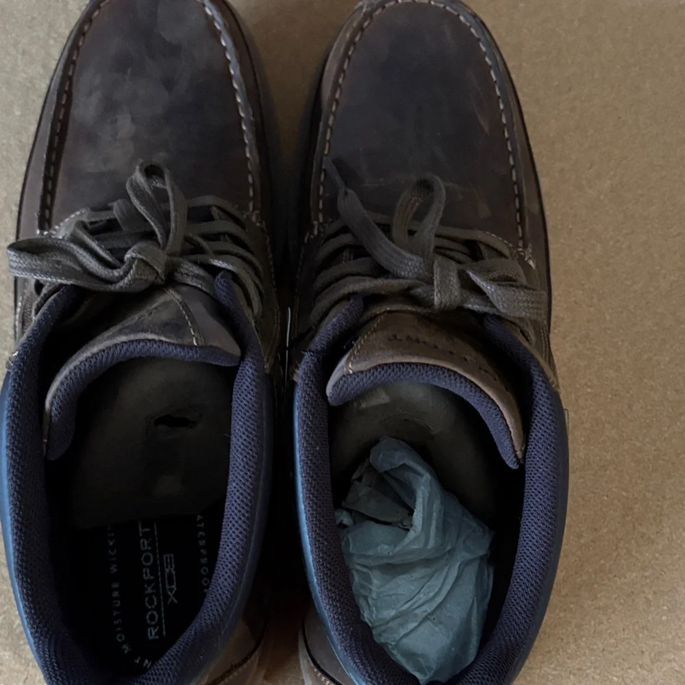 Rockport Brown Leather Chukka Moc Toe Boots